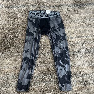 Nike: Pro Combat Men’s Black & Gray Camo Compression Leggings